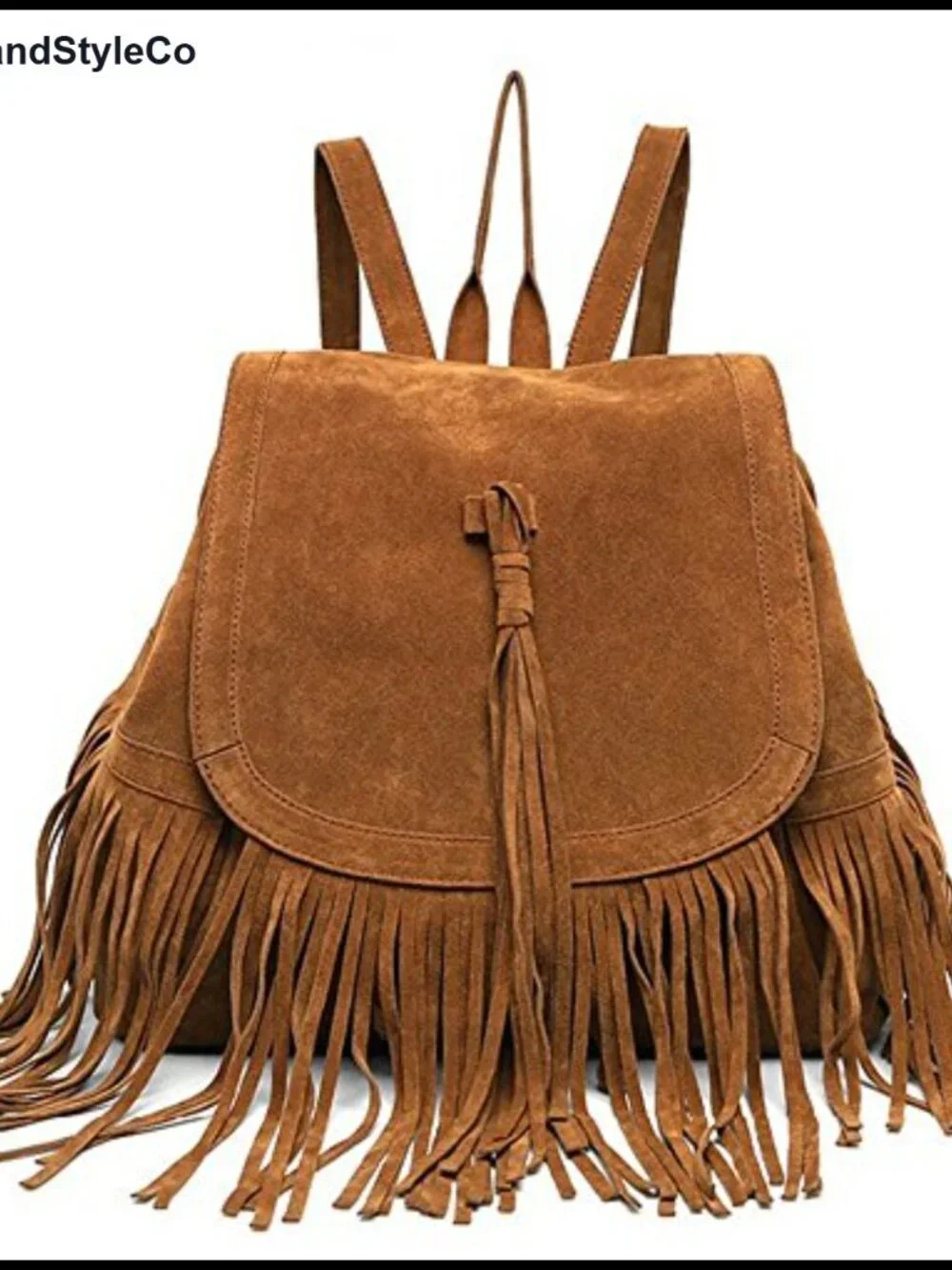 Women's Suede Leather Fringe Tassel Backpack Purse Shoulder Bag Daypack Travel